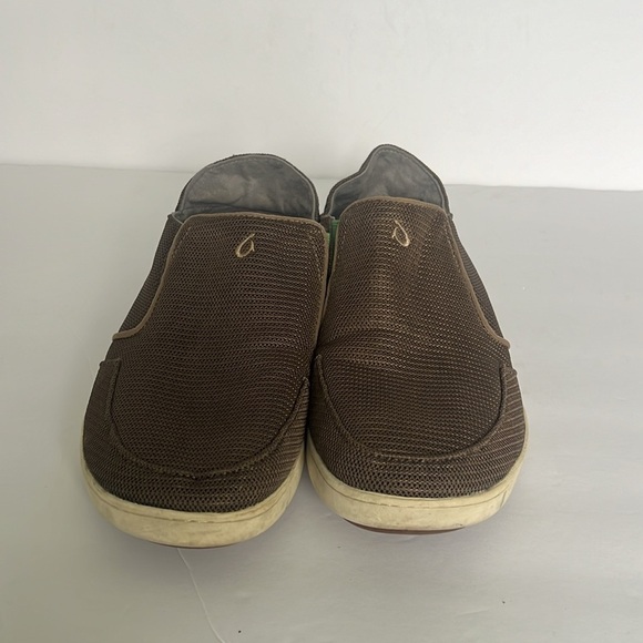Olukai Nohea Mesh Mens 11 Slip On Loafers Brown Fold Down Heel Slide Shoes ♣️ - Picture 2 of 7